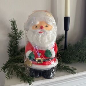 New Old Stock 1980’s Vintage Christmas Santa Wax Candle Large 8”